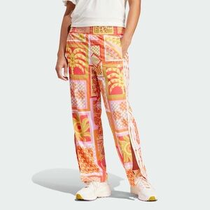 Farm Rio x Adidas Premium Straight Leg Orange Tropical Athleisure Yoga Pants